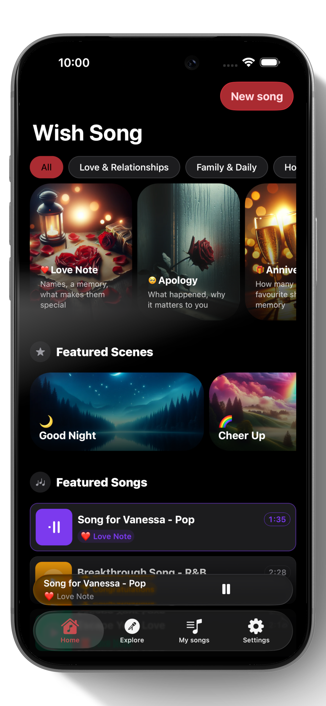 WishSong App - Create personalized songs