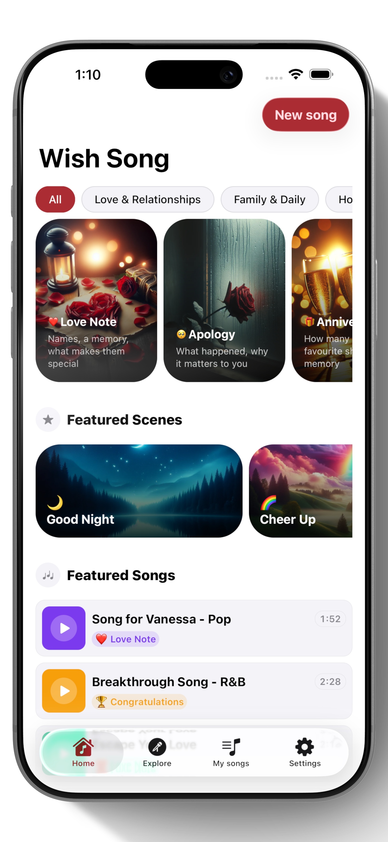 WishSong App - Create personalized songs